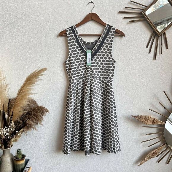 Nwt Stitch Fix Pixley Womens Millie Textured Knit Circle Print Fit Flare Dress S - Picture 2 of 10